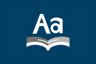 Open book with "Aa" symbol representing a data dictionary, glossary, or standardized data definitions.