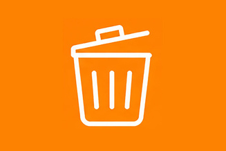 Trash can icon representing secure deletion and disposal of data that is no longer needed.