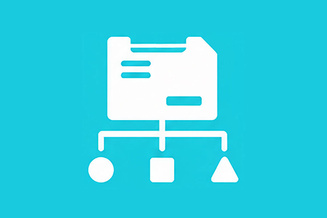 Flowchart icon representing processing, transforming, encrypting, and preparing data for use.